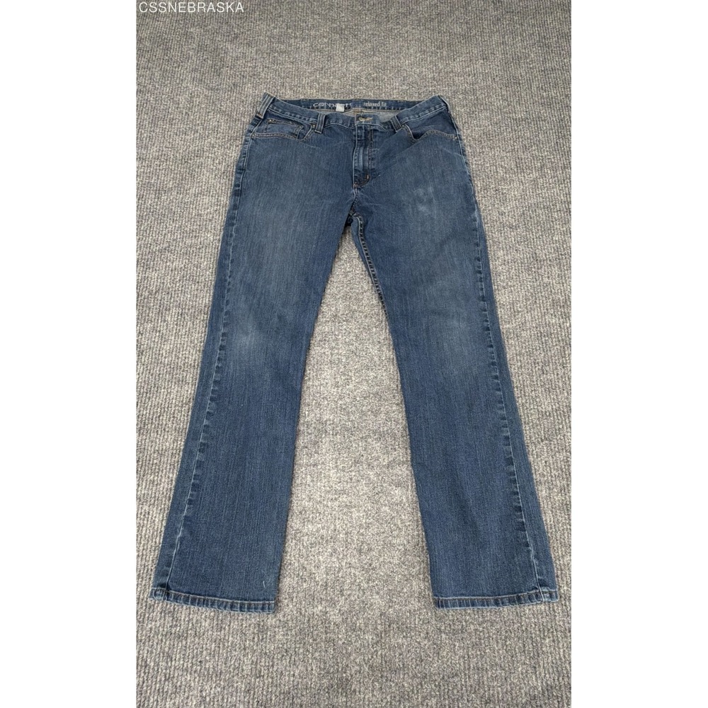 Carhartt Men's Blue Relaxed Fit Straight Leg Denim Jeans Sz 36x32